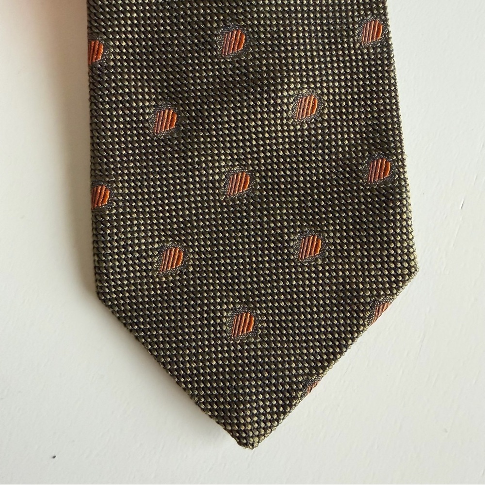 Robert Talbott Best of Class Tie Orange Geometric Classy Gold Business Work - Picture 1 of 6